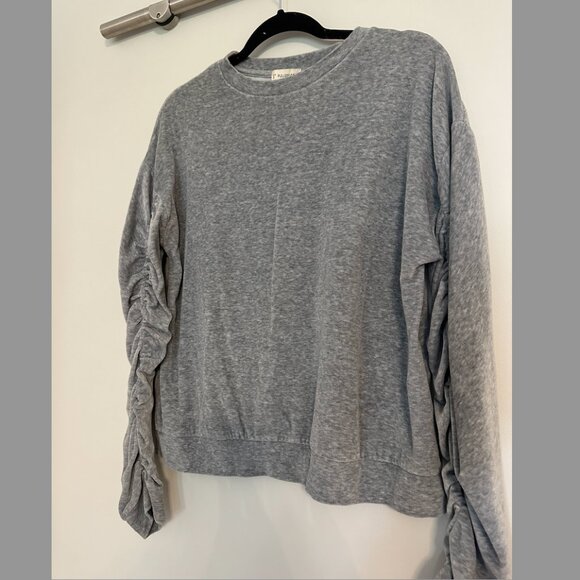 Grey Velour Pullover Sweater - Picture 2 of 3